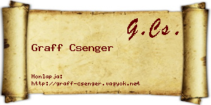 Graff Csenger névjegykártya